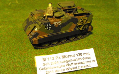 Panzermörser M 113 A 1, mit 81 mm Mörser bei PzGrenTr ab 1971 mit 494 Exwmplare beschafft.Revell 1:35 